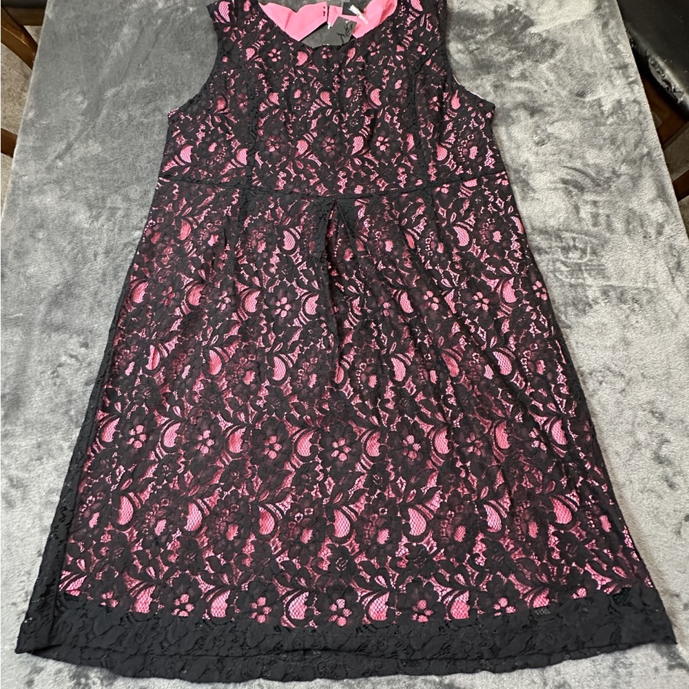 Torrid Black and Pink Lace Formal Dress
